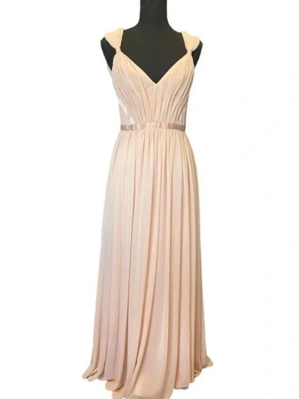 NWT Vera Wang Blush Wedding Guest V-Neck Chiffon Dress in Blush 2 XS S - Picture 4 of 5